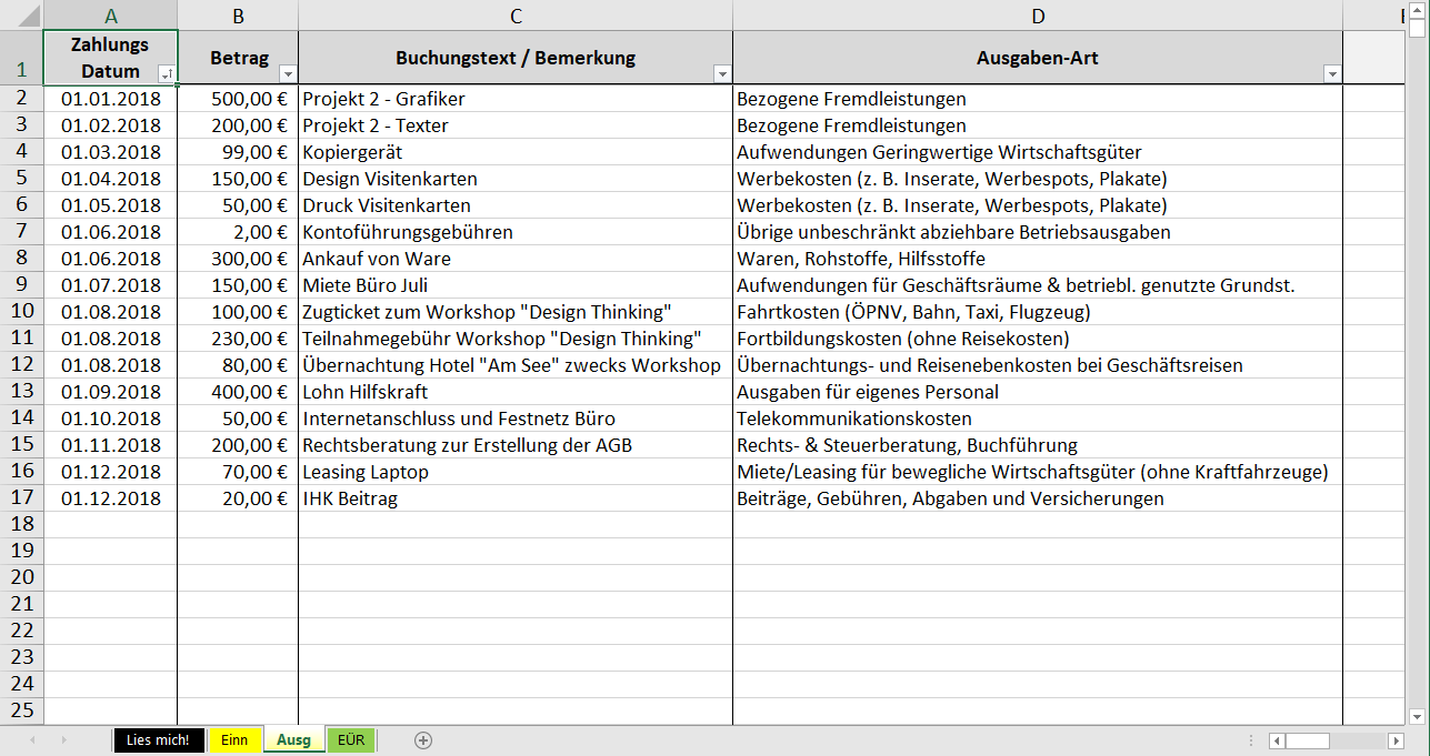 Eur Light Kostenlose Vorlage Fur Kleinunternehmer Pierre Tunger