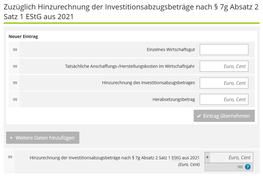 Investitionsabzugsbetrag-ElsterOnline-Aufloesung